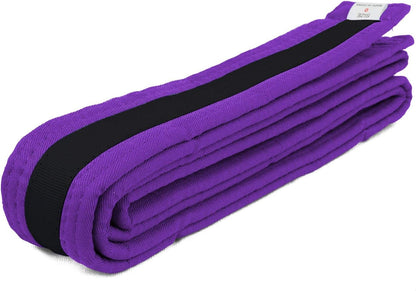 AAMA Color Belts with Black Stripe for Martial Arts - Taekwondo Karate Judo