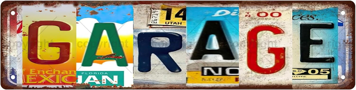 GARAGE Vintage Metal Tin Sign, Street Sign, Home Decor, Room Decor, Wall Decor, Bathroom Decor, Bar Decor, Cafe Decor, Garage Decor, 16 x 4 Inch
