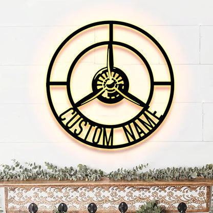 Personalized Pilot Metal Sign, LED Light Pilot Metal Wall Art, Custom Pilot Name Sign, Christmas Gift, Decoration Airforce, Xmas Gifts