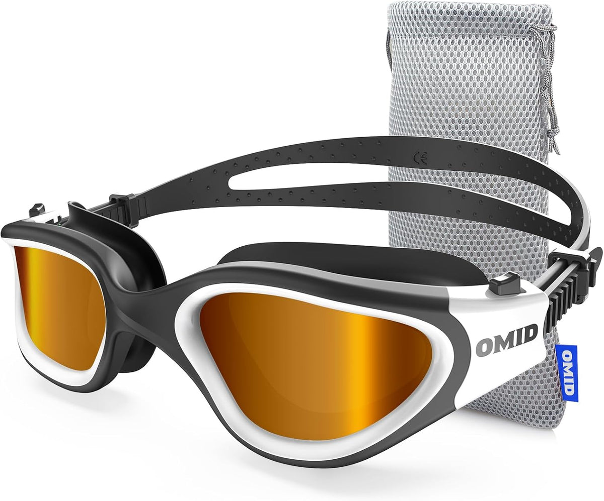 OMID Swim Goggles, P2 Polarized Swimming Goggles for Men Anti-fog Goggles Swimming for Adult Women