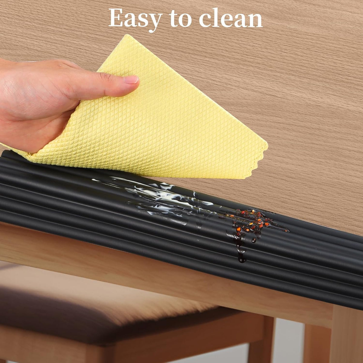 Corner Protector for Baby, Widen Edge Protector with Adhesive Backing, Baby Proofing Edge Corner Protectors Self Adhesive Furniture Corner Guard Bumper for Table, Desk, Fireplace (Black, 16.4ft)