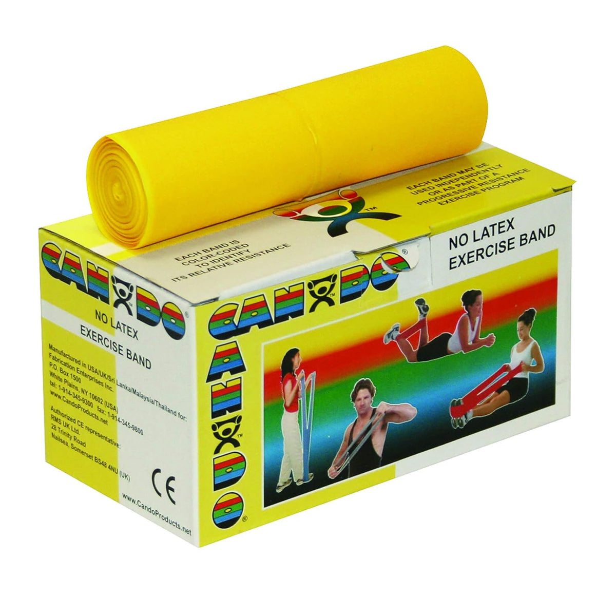 CanDo 10-6311 Sup-R Latex Free Exercise Band, 6 yd Roll, Yellow-X-Light