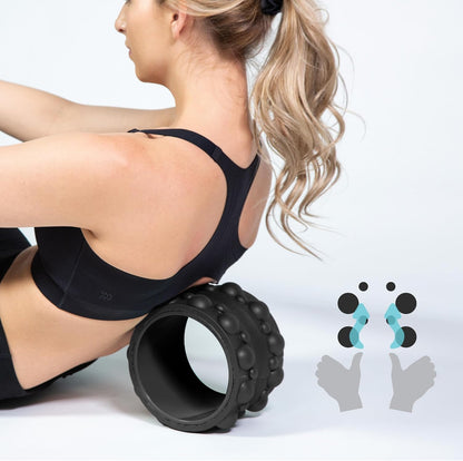Chirp Wheel XR 3P Massage Roller Set - 10” Acupressure, 6” Knot-Kneading Thumb, 4” Neck & Headache Tension Relief, High Density Foam Massage Rollers for Back & Neck Pain, 500lbs Capacity, Black