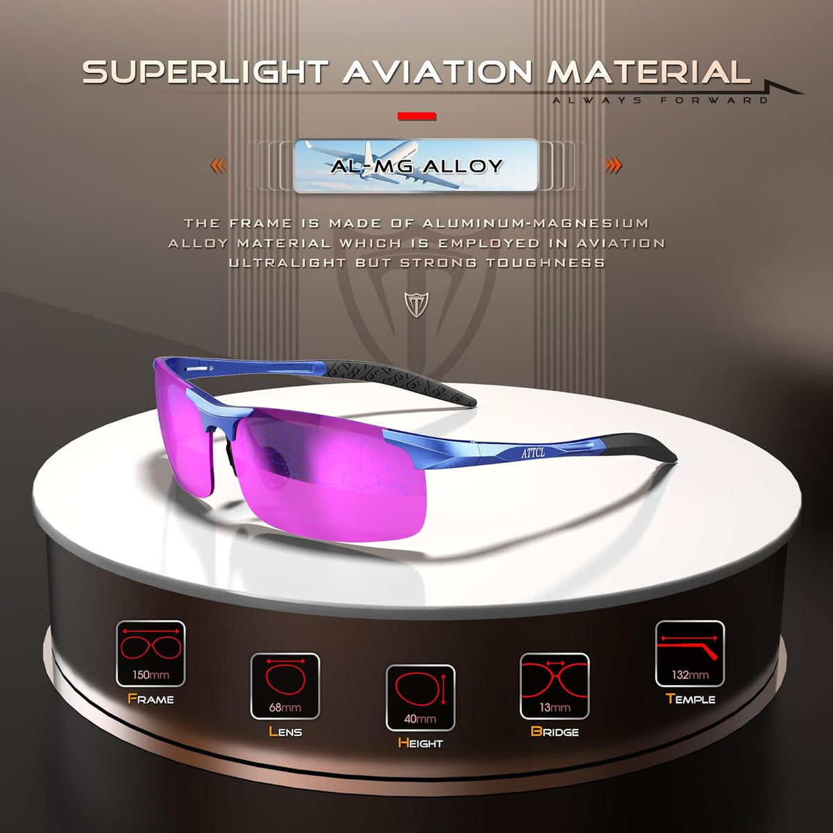 ATTCL Men's Sports Polarized Sunglasses Men for Driving running Fishing Golf - UV Protection Sun glasses Metal Frame