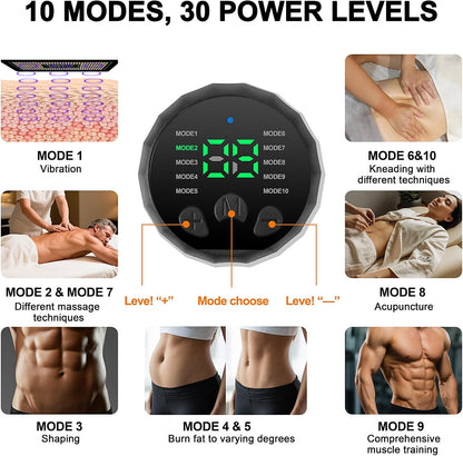 Electronic Muscle Stimulator - Portable Powered Ab Stimulator Muscle Toner for Muscle Conditioning,EMS Ab Machine,Fitness Strength Training Workout Equipment for Men and Women