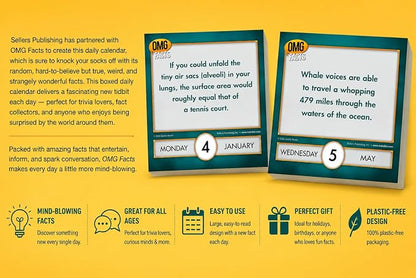 OMG Facts 2027 Daily Desk Calendar: Boxed Page-a-Day Trivia Calendar with Day-to-Day Hard-to-Believe Facts, Weird Truths & Bizarre Realities