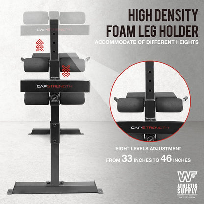 CAPHAUS Adjustable Hyperextension 90 Degree Strength Roman Chair with Handle, Ab Bench Multi-Functional Weight Bench, Muscle Strength Training Fitness Back Machines for Full Body Workout