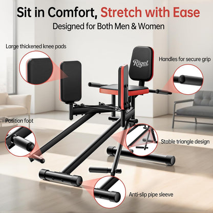 Rigel Leg Stretcher, 220LBS Leg Stretch Machine, Heavy Duty Steel Frame Equipment Splits Machine, Leg Stretching Training Machine for Home Gym Split Machine Training Fitness
