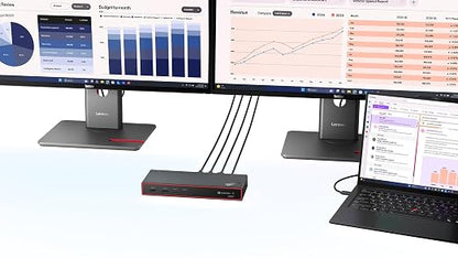 Lenovo ThinkPad Thunderbolt 4 Smart Dock Gen 2 7500, Multiple Display Support, Integrated 1M Thunderbolt 4 Cable, Remote Hardware Management, 40Gbps Data Speed, 100W Power Delivery, Black