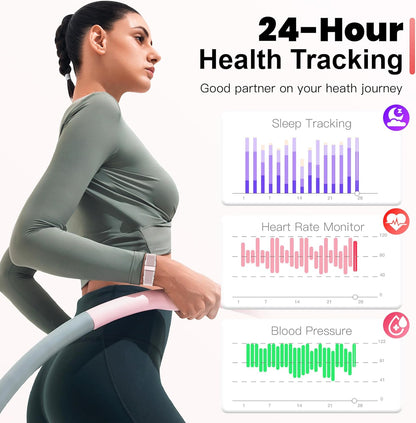 Sleep & Fitness Tracker Wristband for Women Men | 24/7 Heart Rate, Blood Oxygen & Stress Monitor | Step & Calorie Counter | IP68 Waterproof Activity Tracker, No Subscription Fee (Pink)