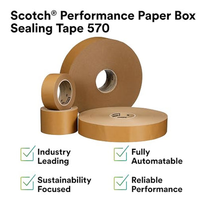 3M Scotch Performance Paper Box Sealing Tape 570, 1.9 in x 55 yd, 1 Roll