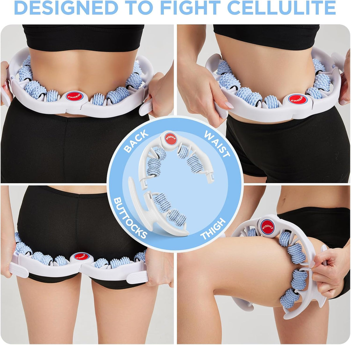 Cellulite Massage Tool Deep Fascia Massager & Dimpled Skin Remover for Legs - Anti-Cellulite Roller Tech with Lymphatic Drainage, Smooth Skin & Pain Relief for Thighs & Buttocks Sculpting