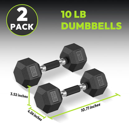 Hex Dumbbell Set 2.5-400 lb, Rubber Encased Exercise & Fitness Dumbbells, Weights Dumbbells Set of 2, Hand Weight for Strength Training