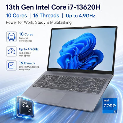 Lenovo New 15.3" WUXGA Business Laptop, Intel Core i7-13620H (Beats i7-1355U), 24GB DDR5 RAM, 2TB SSD, Intel UHD Graphics, Wi-Fi 6, Windows 11 Pro, Computer for Work, Study & Productivity