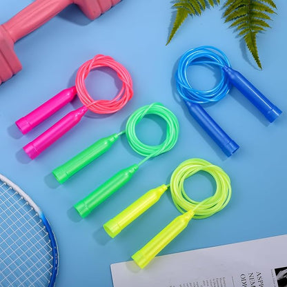 Aodaer Jump Rope Set, Colorful Outdoor Jump Ropes, 7.3 Feet Adjustable Skipping Rope for Outdoor Fun Activity Sport Party Favor