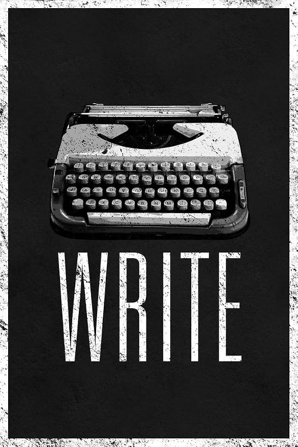 Laminated Write Typewriter Poster ELA Classroom Decor for Middle School High School English Language Arts Must Have Writing Posters Dry Erase Wall Art 24x36
