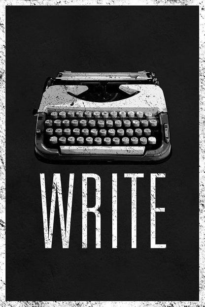 Laminated Write Typewriter Poster ELA Classroom Decor for Middle School High School English Language Arts Must Have Writing Posters Dry Erase Wall Art 24x36