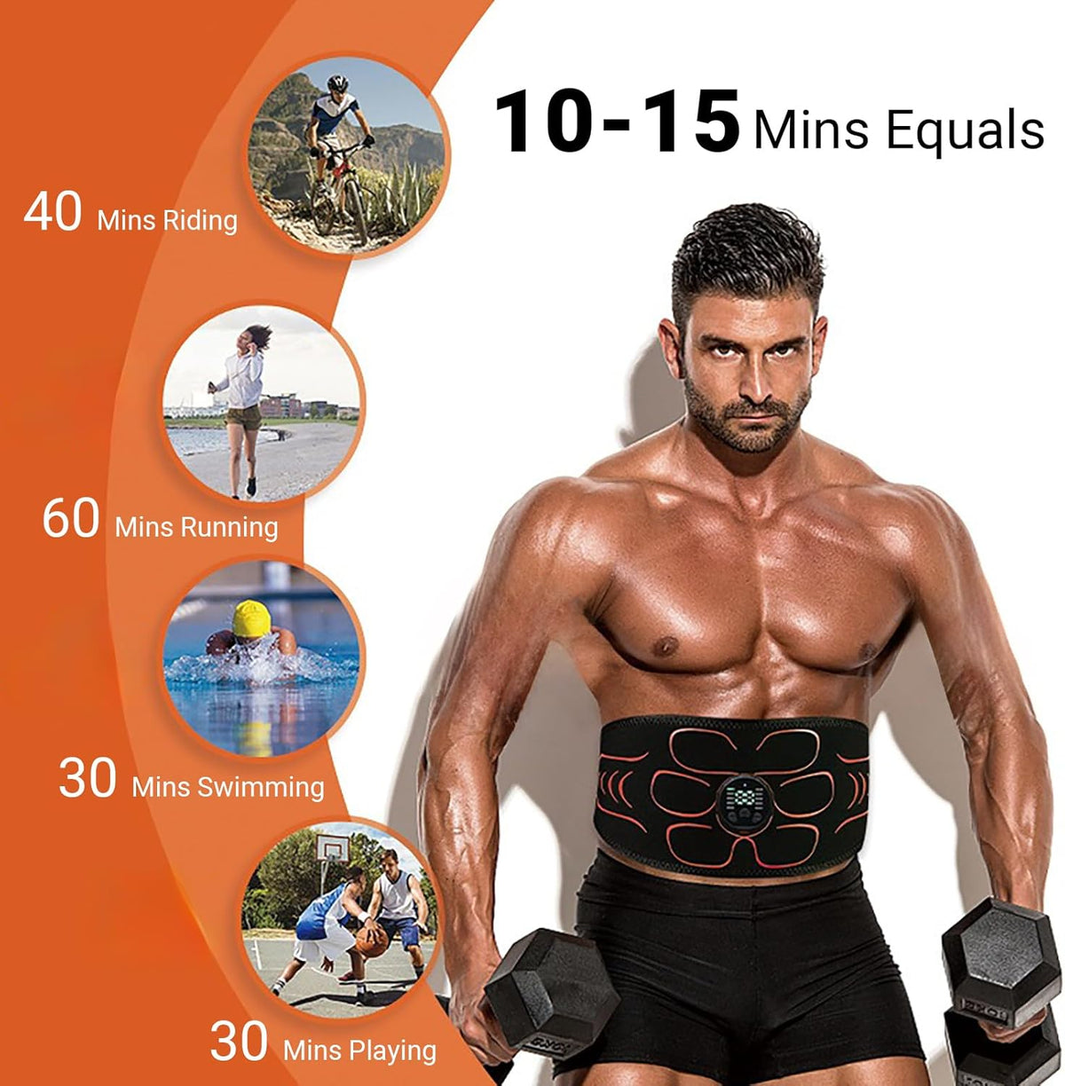 Ab Stimulator Muscle Toner, Abs Stimulator Machine Workout Equipment for Men Women Abdomen Home Office Exercise