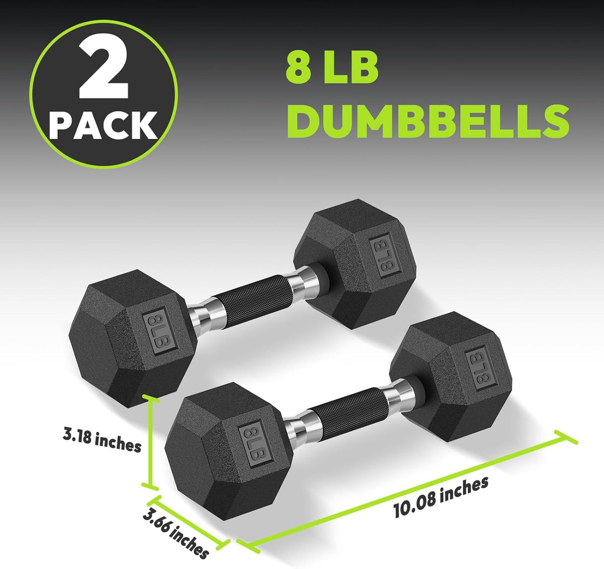 Hex Dumbbell Set 2.5-400 lb, Rubber Encased Exercise & Fitness Dumbbells, Weights Dumbbells Set of 2, Hand Weight for Strength Training