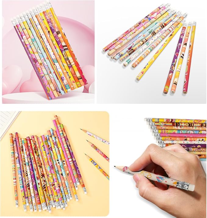 192pcs Birthday Pencils with Eraser Wood Pencils Bulk for Birthday Gift Office Supply (birthday, 192)