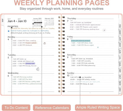 2027 Planner, Weekly and Monthly Calendar Planner Book, A5(6.3'' x 8.5'')