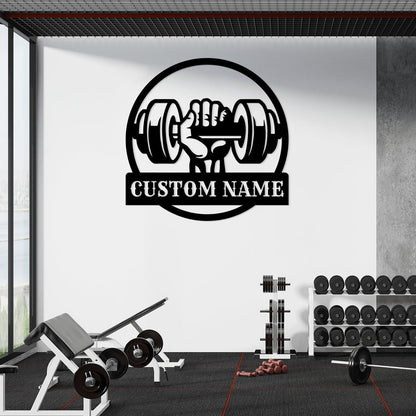 Personalized Metal Gym Sign, Custom Fitness Metal Wall Decor, Body Builder Lovers Gift, Gym Custom Unique Metal Wall Art, fitness room decor, home gym decor, gym wall art (Style-6)