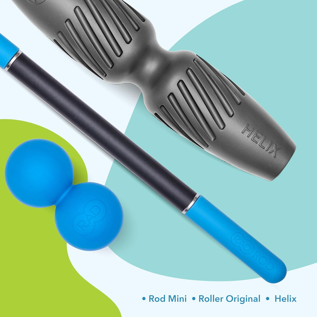 RAD Portable Travel Bundle – Compact Myofascial Release Massage Set, Travel-Friendly Muscle Recovery Tools - Includes Exercise Foam Roller, Massage Stick, and Peanut Ball