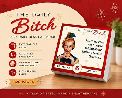 The Daily B 2027 Daily Desk Calendar: Boxed Page-a-Day Humor Calendar with Sarcastic Quotes, Bold Attitude & Snarky Sayings