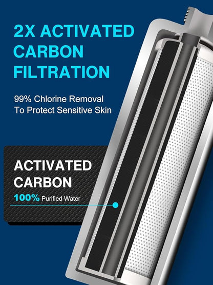Cobbe Handheld Filtered Shower Head - Filters >99% Chlorine - Advanced 2.0 Carbon System - Water Softening Beads for Hard Water - Relieves Dry, Itchy Skin - Brushed Nickel