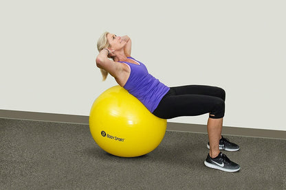 Body Sport Exercise Ball with Pump for Home, Gym, Balance, Stability, Pilates, Core Strength, Stretching, Yoga, Fitness Facilities, Desk Chairs