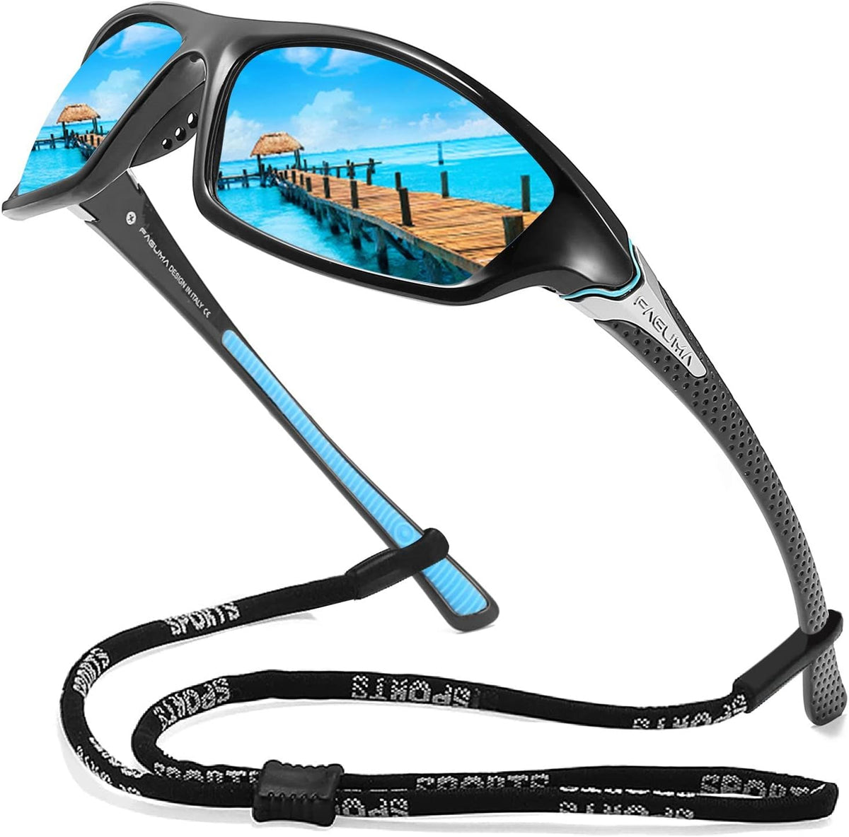FAGUMA Sports Polarized Sunglasses For Men Cycling Driving Fishing UV400 Protection