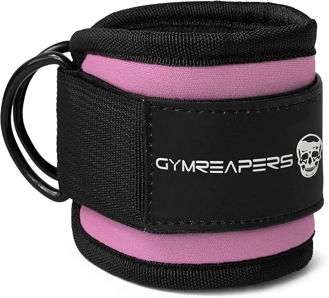 Gymreapers Ankle Straps For Cable Machine Kickbacks, Glute Workouts, Lower Body Exercises - Adjustable Leg Straps with Neoprene Padding
