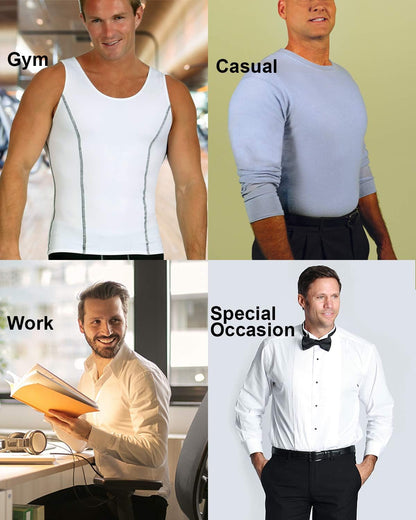 Insta Slim -Made in USA- Compression Tank-Top Shapewear for Men. Tummy Control Slimming Body-Shaper for Belly & Back Support