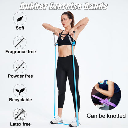 Resistance Bands for Working Out, Physical Therapy Bands, Latex Free Elastic and Exercise Bands Set for Stretching, Suitable for Rehab, Yoga, Pilates, Gym, Home Exercise