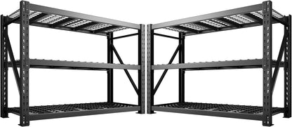Bepatio 8250LBS Garage Shelving Heavy Duty Storage Shelves Industrial Metal Shelving Adjustable 3-Tier Shelves for Garage, Warehouse Basement Storage Room 24" D × 60" W × 66" H
