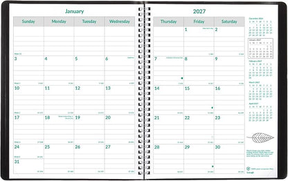 Brownline® 2027 EcoLogix® Monthly Planner, 14 Months, December 2026 to January 2028, Twin-Wire Binding, 11" x 8.5", Black (CB435W.BLK)