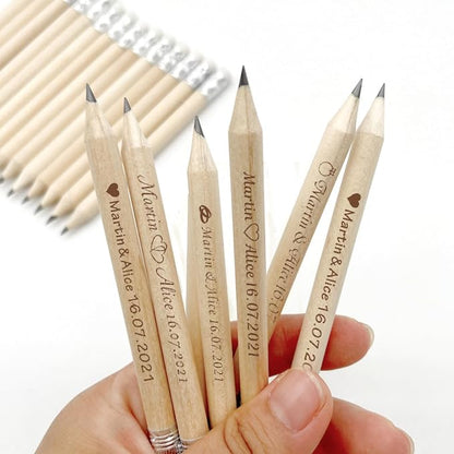 Personalized Name Pencils,Bridal Shower Pencils for Games, mini Pencils with Eraser, Personalized Golf Pencils, Half Pencils with Eraser, Wedding Favors for Guests Bulk (50 PCS)