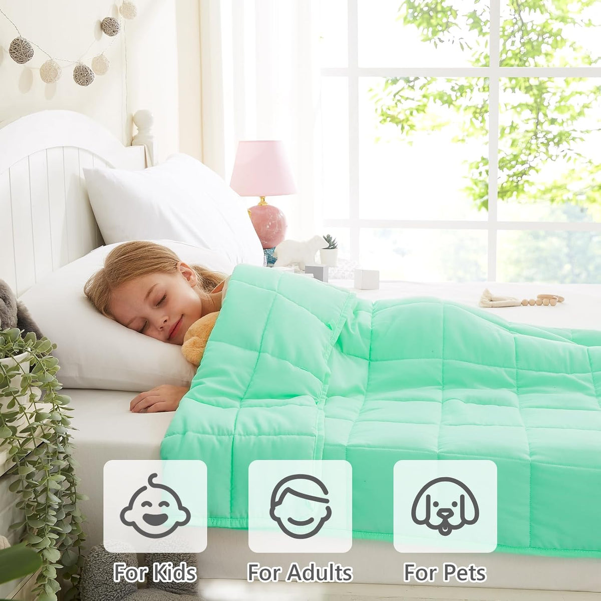 L'AGRATY Weighted Blanket - 36"x48" 5lbs Weighted Blanket Microfiber Material with Glass Beads Small Blanket for All-Season Summer Fall Winter Soft Thick Blanket