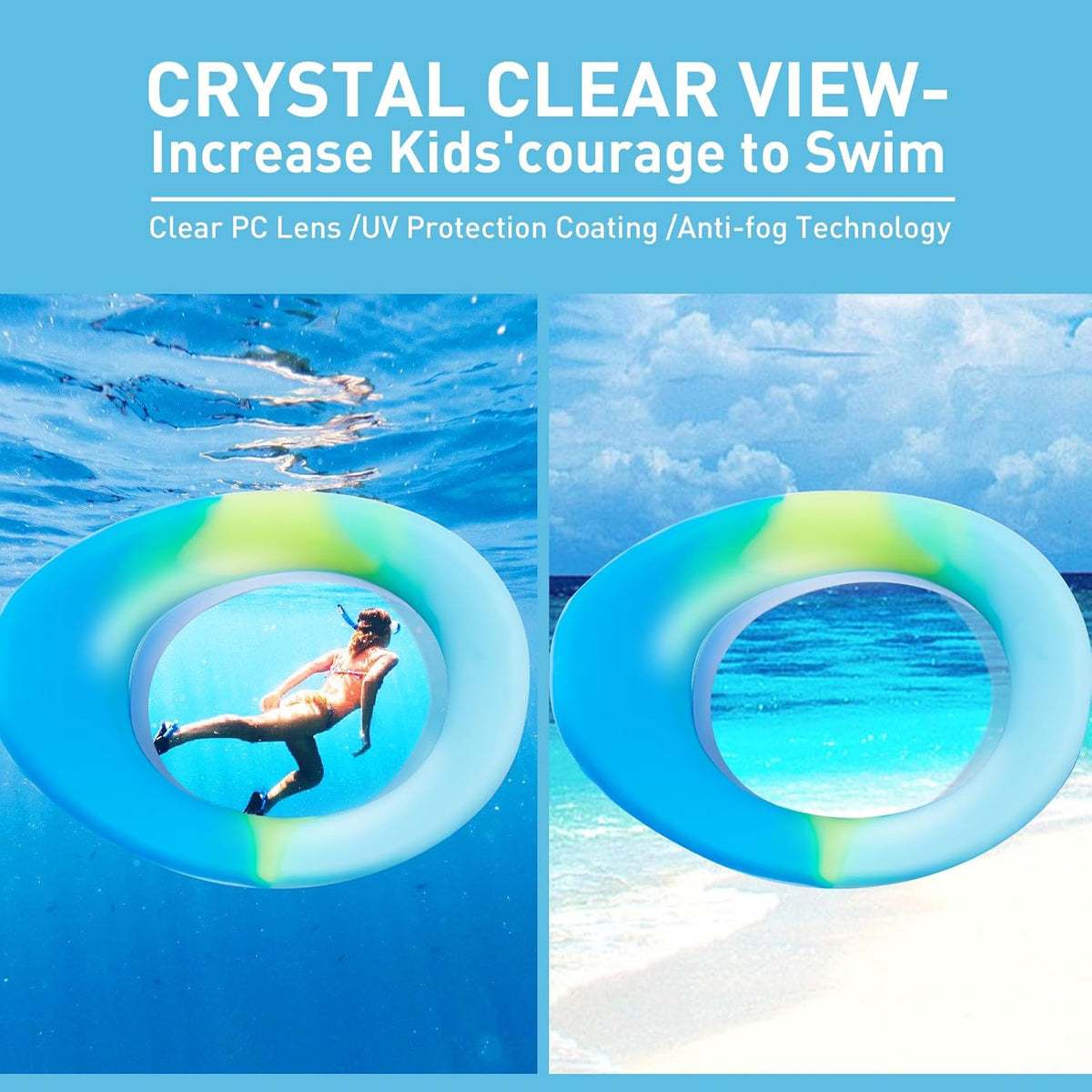 Aegend 2 Pack Kids Goggles, Swimming Goggles for Kids Age 4-16 Boys and Girls Youth, Anti-Fog Waterproof Anti-UV Pool Goggles