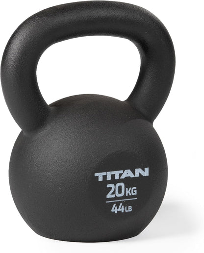 Titan Fitness Cast Iron Kettlebell, Single Piece Casting, KG and LB Markings, Full Body Workout