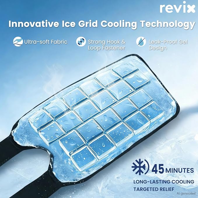 REVIX 2 Packs Elbow Ice Pack Wrap for Tennis Elbow, 45-Min | Compression Sleeve for Men & Women, Long-lasting Cold Relief for Golfer's & Tennis Elbow, Muscle Fatigue