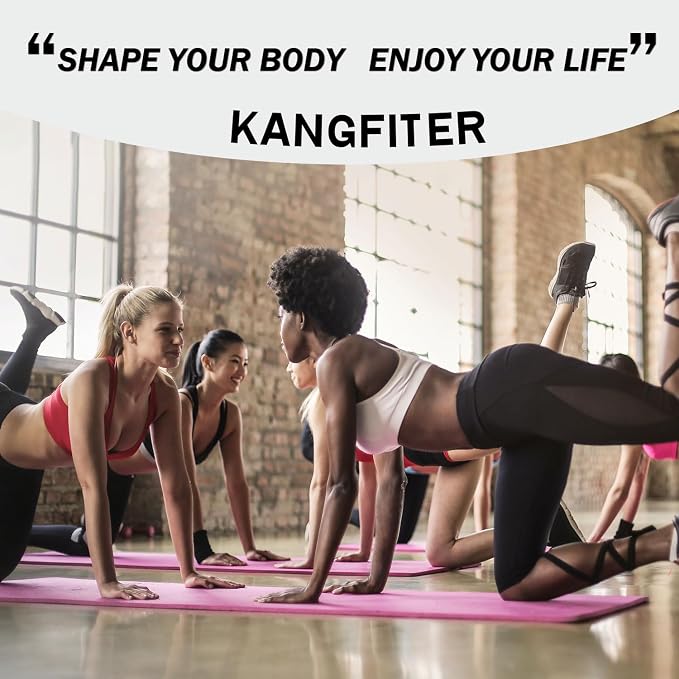 KANGFITER Long and Short 6 Fabric Resistance Bands Set with Door Anchor | Non-Slip Stretch Booty Bands for Working Out Women & Men, Loop Exercise Elastic Bands for Home Physical Therapy Yoga Pilates