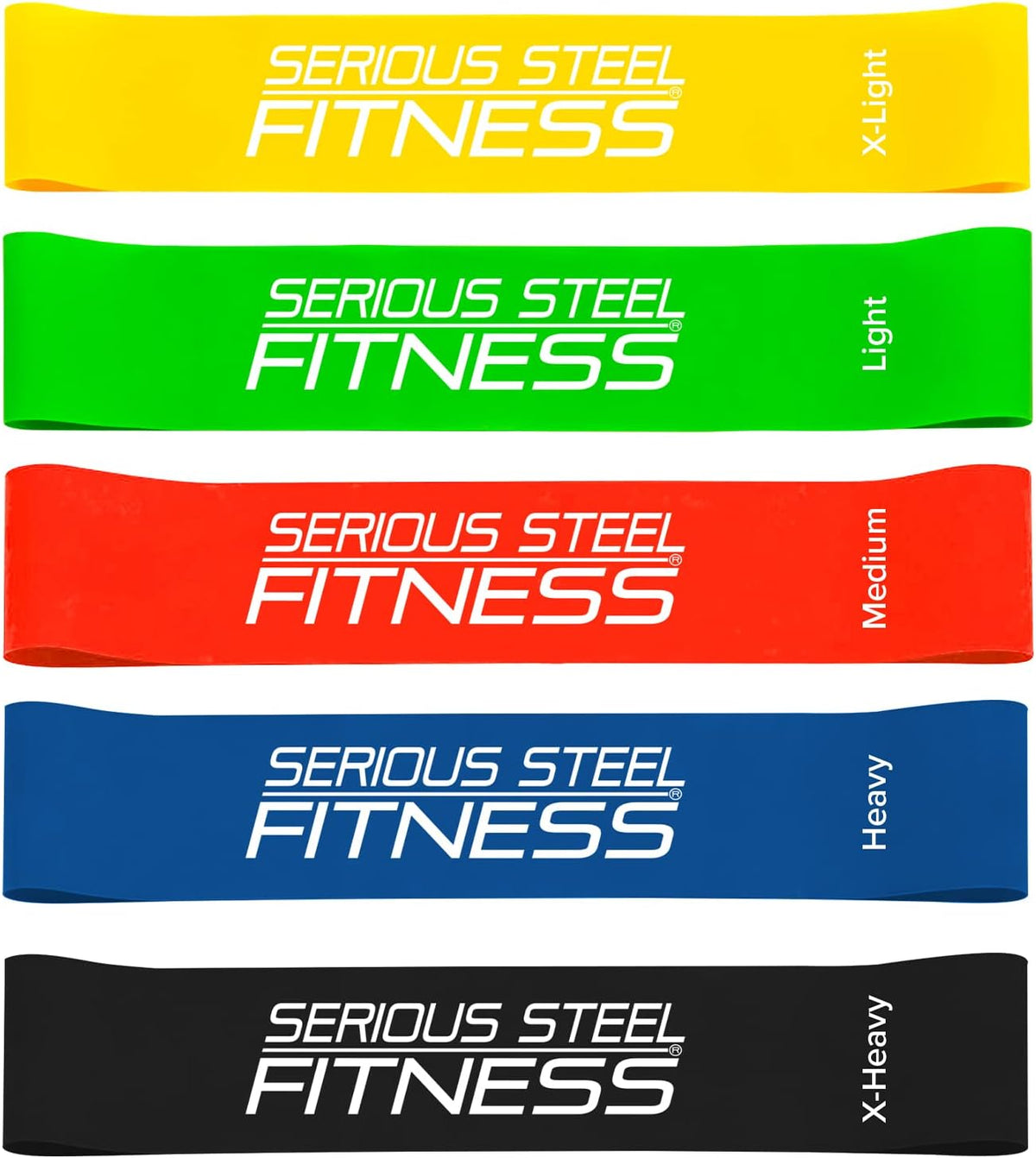 Serious Steel Fitness Mini Resistance Loop Bands | Rehab and Prehab Stretch Bands | 12" Exercise Workout Bands (Sets of 5 Pack and Sets of 10 Pack Trainer Options Available!)