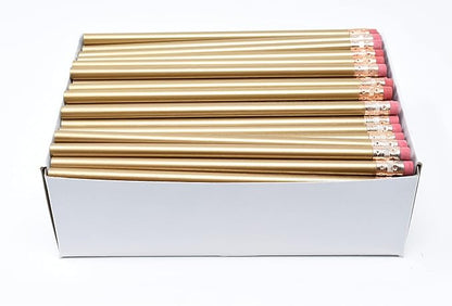 Pencil Guy Blank Round Pencils, Gold, 144 to a box