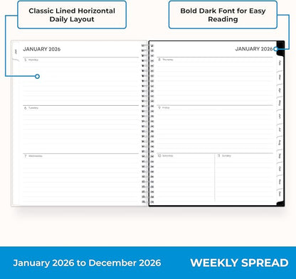 Blue Sky 2026 Weekly & Monthly Planner Calendar, 8.5"x11", Analeis