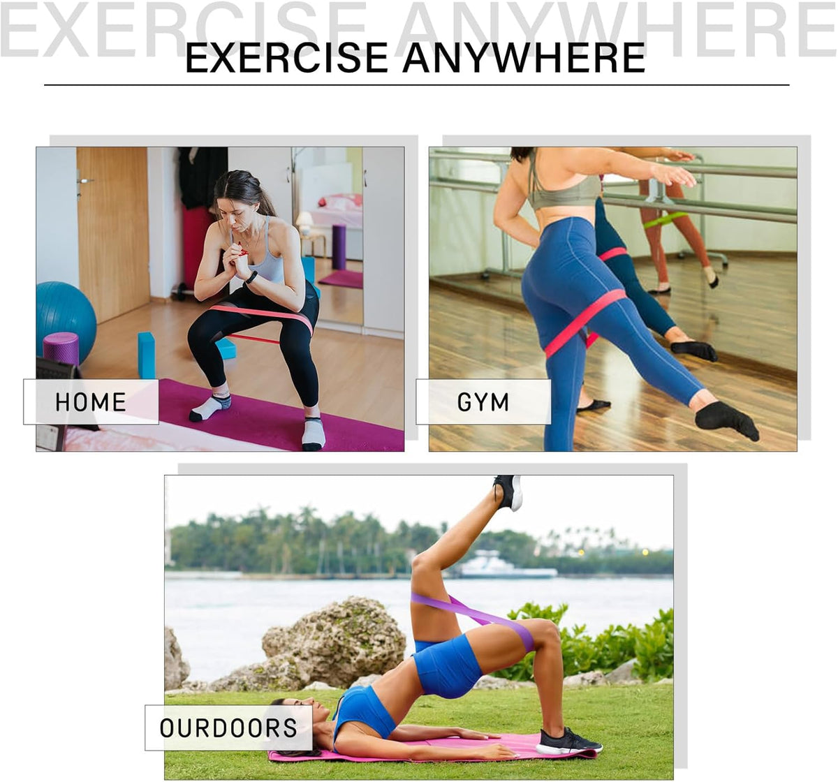 Resistance Bands for Working Out, Physical Therapy Bands, Latex Free Elastic and Exercise Bands Set for Stretching, Suitable for Rehab, Yoga, Pilates, Gym, Home Exercise
