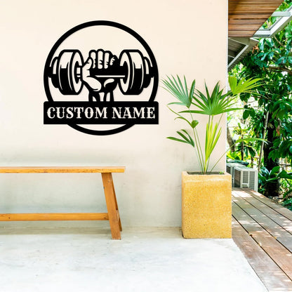Personalized Metal Gym Sign, Custom Fitness Metal Wall Decor, Body Builder Lovers Gift, Gym Custom Unique Metal Wall Art, fitness room decor, home gym decor, gym wall art (Style-6)