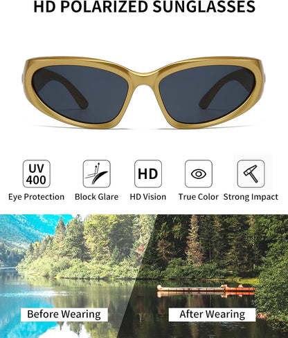 SOAR&EAGLE Y2K 3Pack Polarized sunglasses Wrap Around Men's Women's sunglasses Fashion Sport Shades Sun Glasses