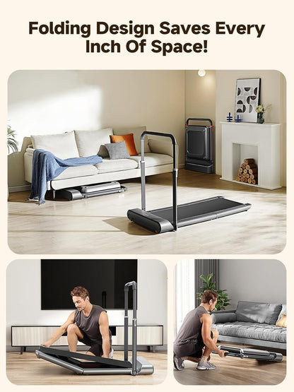 WALKINGPAD R Series Folding Treadmill, 2 in 1 Walking Pad Under Desk Treadmill for Home and Office, Compact Foldable Design with App Control and LED Display, Spacious Belt for Walking or Running