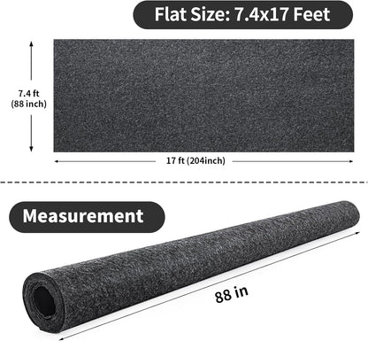 MABOZOO Garage Floor Mat 14.7x7.7 Ft, Extra Large Garage Carpet Rug, Reusable Absorbent Oil Spill Mat, Washable Parking Flooring Rug for Under Car, Protects from Spills, Drips and Stains